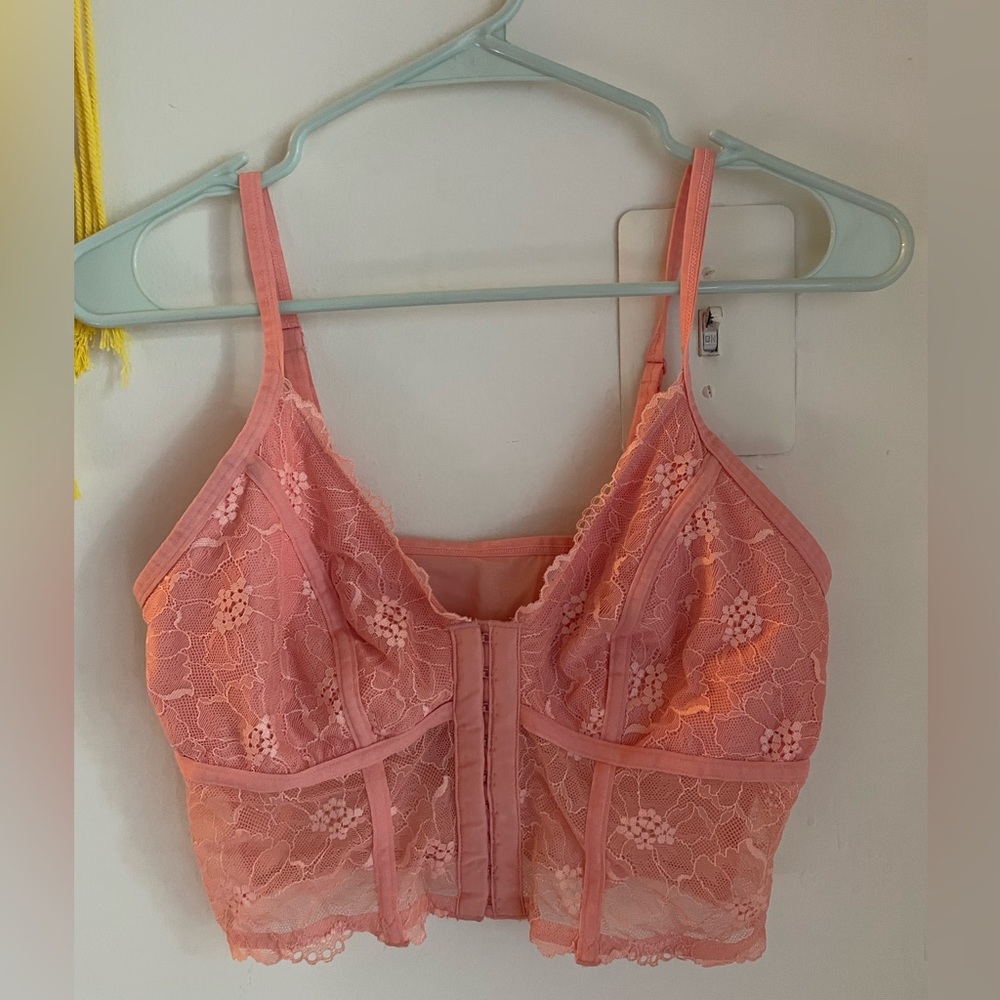 Colsie Pink/Peach Lace Bralette